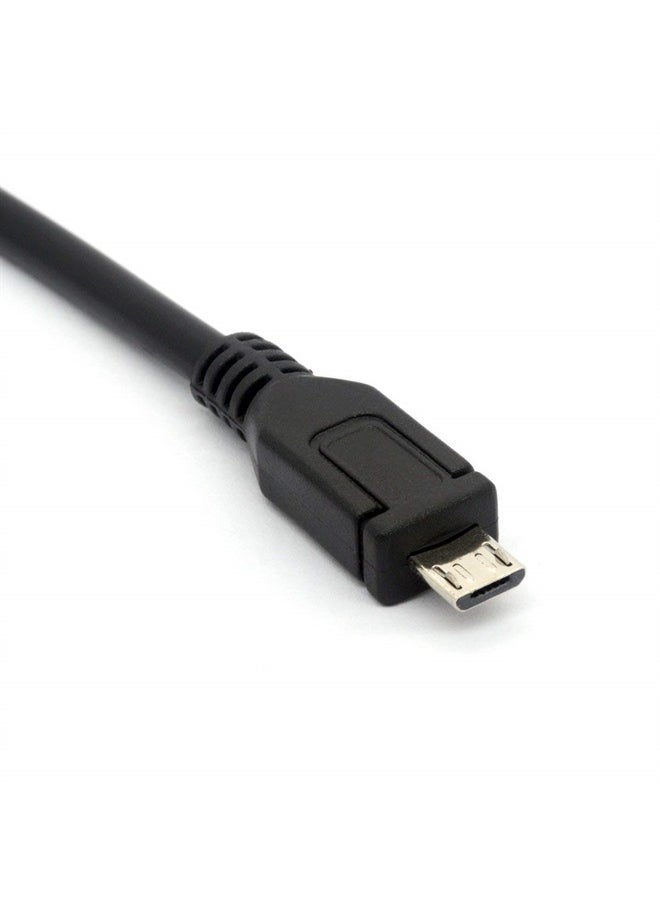 GLHONG - Micro USB Male to 3.5mm Female AUX Audio Cable Cord for Headset Adapter Active Clip Mic Microphone (25cm) - Image 1