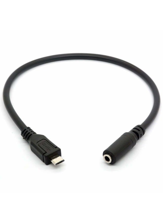 GLHONG كابل صوت AUX من Micro USB ذكر إلى 3.5 مم أنثى لمحول سماعة الرأس ومكبر الصوت Active Clip Mic (25 سم) - Image 4