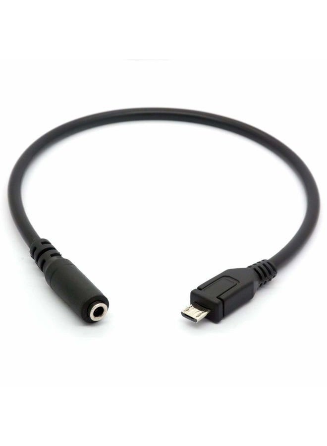 GLHONG كابل صوت AUX من Micro USB ذكر إلى 3.5 مم أنثى لمحول سماعة الرأس ومكبر الصوت Active Clip Mic (25 سم) - Image 1