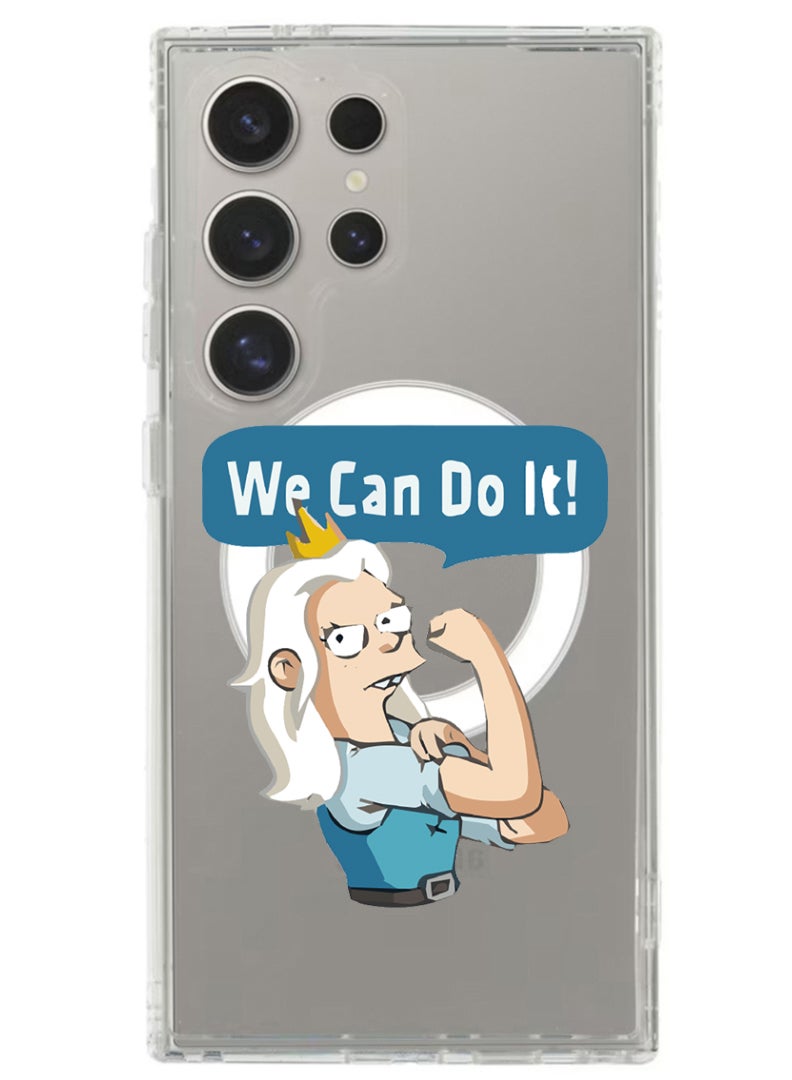 Theodor Magnetic Case for Samsung Galaxy S24 Ultra 6.8-inch Compatible with MagSafe Wireless Charging, Shockproof Phone Bumper Cover We can do it-01 - Image 1