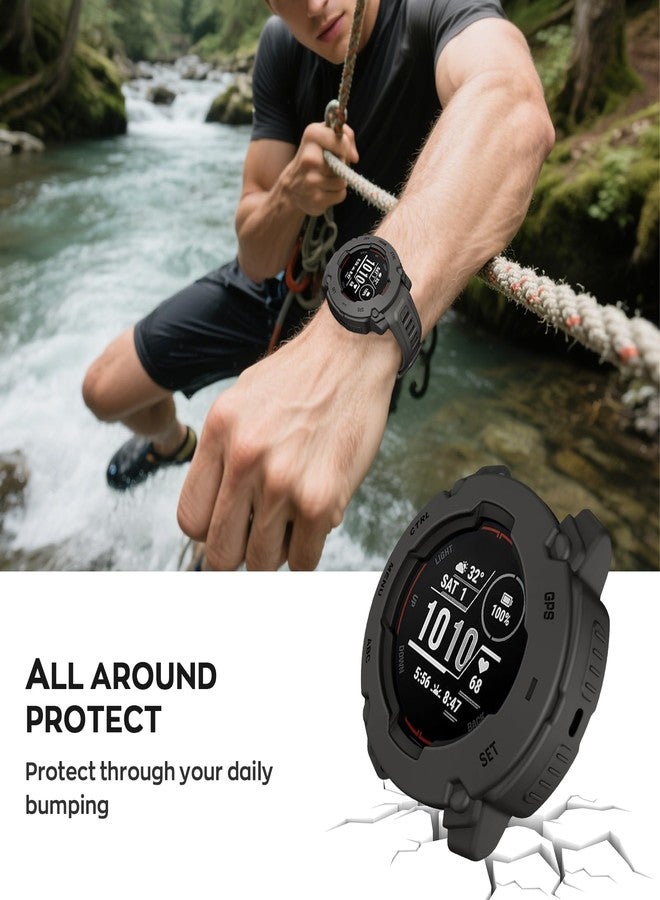 MYSNBKN Case Cover Compatible with Garmin Instinct E 45mm Case Protector TPU Protective Case Frame for Garmin Instinct E 45mm Smart Watch (Gray) - Image 5