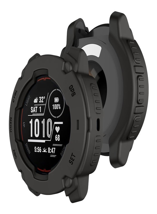MYSNBKN Case Cover Compatible with Garmin Instinct E 45mm Case Protector TPU Protective Case Frame for Garmin Instinct E 45mm Smart Watch (Gray) - Image 2