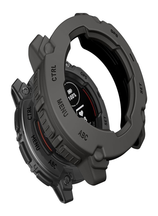 MYSNBKN Case Cover Compatible with Garmin Instinct E 45mm Case Protector TPU Protective Case Frame for Garmin Instinct E 45mm Smart Watch (Gray) - Image 1