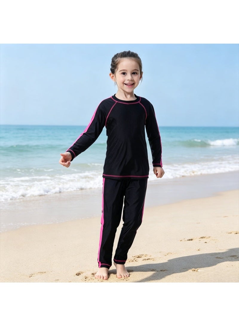 Girls Modest Muslim Burkini Swimwear Kids Full Coverage Conservative Swimming Suit Quick Dry Sun Protection Swimsuit with Swim Cap - Image 1