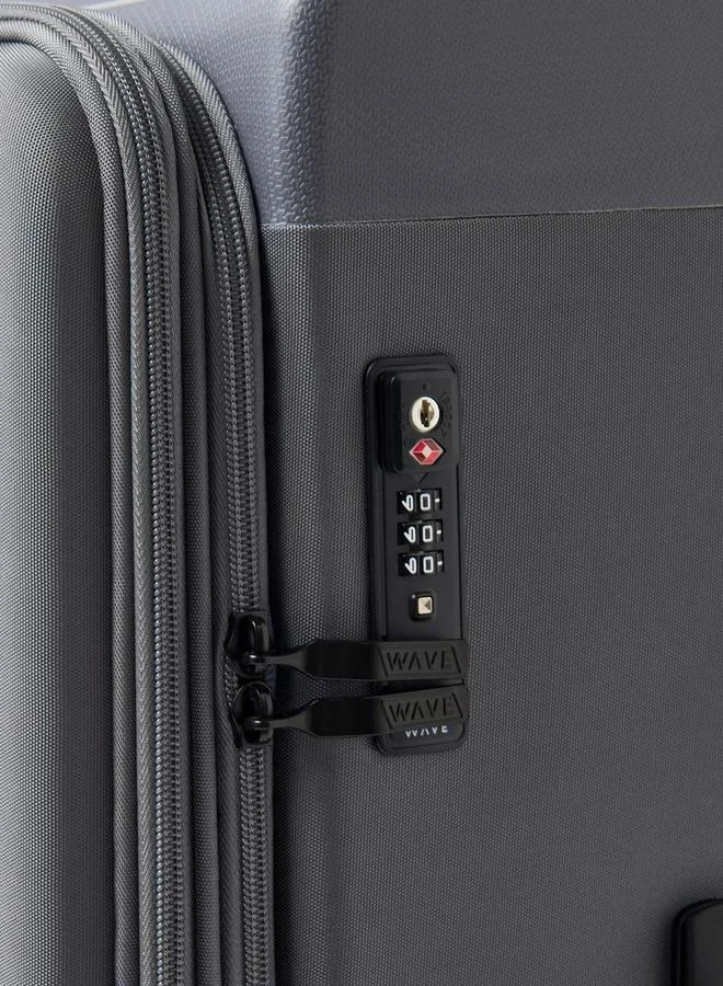 Wave GREY Textured Softcase Luggage Trolley With Retractable Handle - 20 Inches Cabin Bag  | Best Price UAE