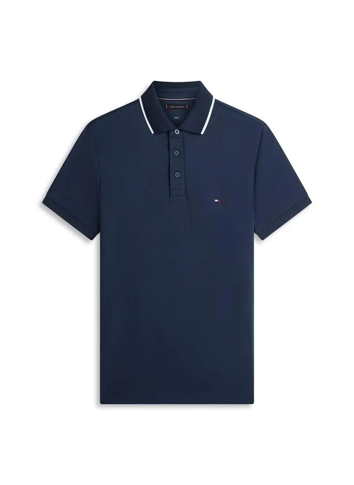 TOMMY HILFIGER  Slim Fit Tipped Interlock Knit Polo Shirt for Men | Best Price UAE