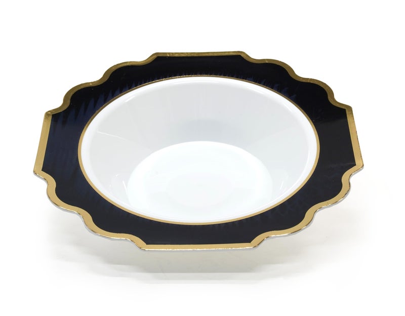 OCCASIONS FINEST PLA "" OCCASIONS "" 40 Pieces Bowls Pack  Heavyweight Disposable Wedding Party Plastic Bowls (14 oz Soup Bowl  Imperial White/Black & Gold) - Image 2