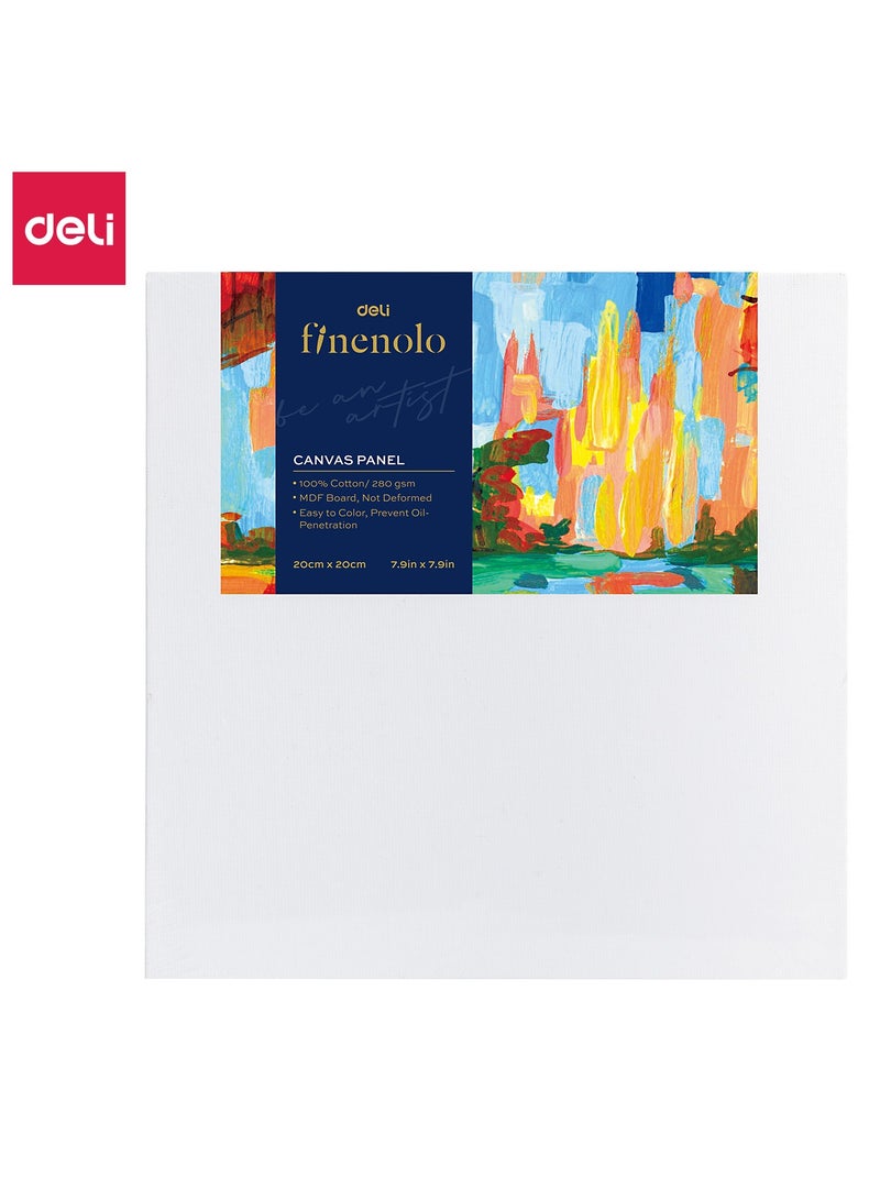 ديلي لوحة كانفاس فايننولو EC280-2 مقاس 20×20 سم (7.9×7.9 بوصة) – قماش قطني 100% بوزن 280 جم/م² مشدود مسبقًا، مخصص للرسم بالأكريليك والزيت والألوان المائية – لوحة فنية مناسبة للمبتدئين والمحترفين، باللون الأبيض - Image 1