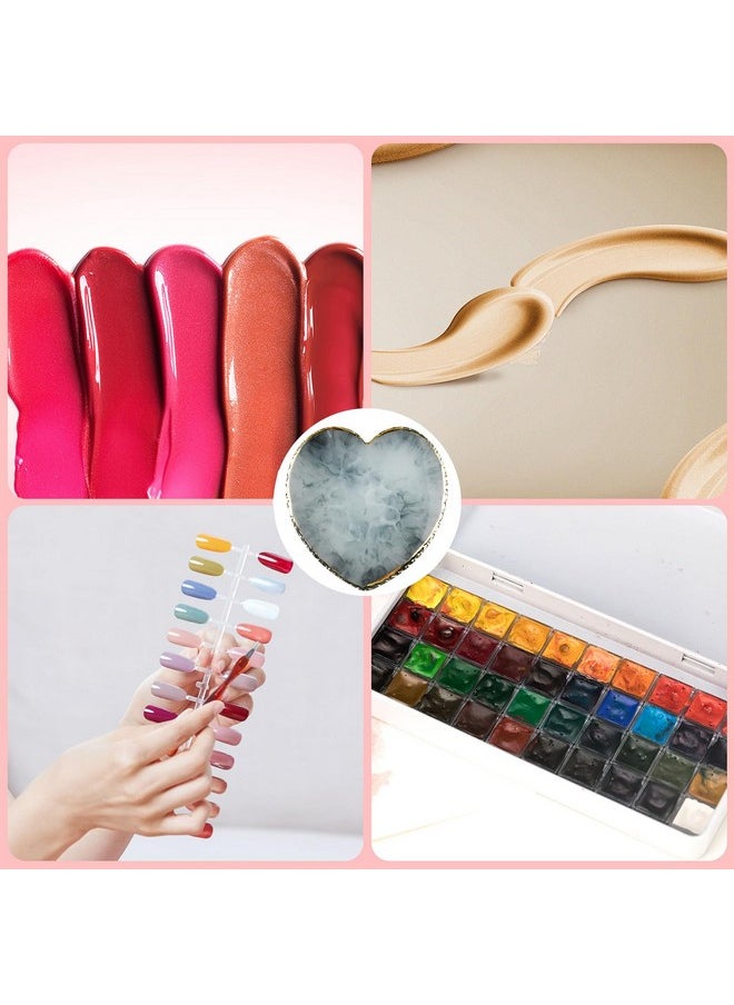 Waldd Resin Nail Art Palette Nail Polish Palette with Spatula Nail Pallet for Nail Art Nail Polish Mixing Plate (Gray)  - Image 2
