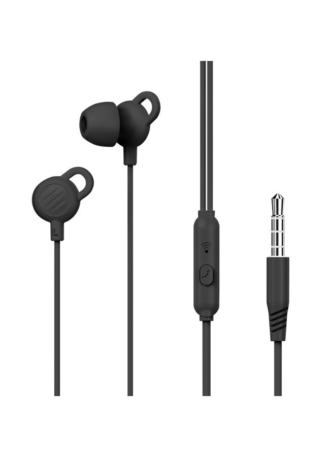 Newmine Xl02 Wired Noise-cancelling Sleep Control Music Earphones, In-ear Side-sleeping Non-pressing Sports Running Earplugs, Compatible With Android, White