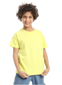 Andora Crew Neck Basic Boy's T-Shirt_Yellow  - Image 2