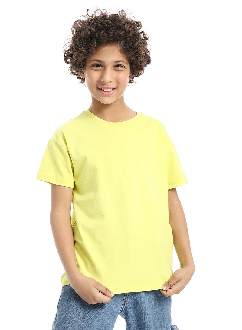 Andora Crew Neck Basic Boy's T-Shirt_Yellow - Image 2