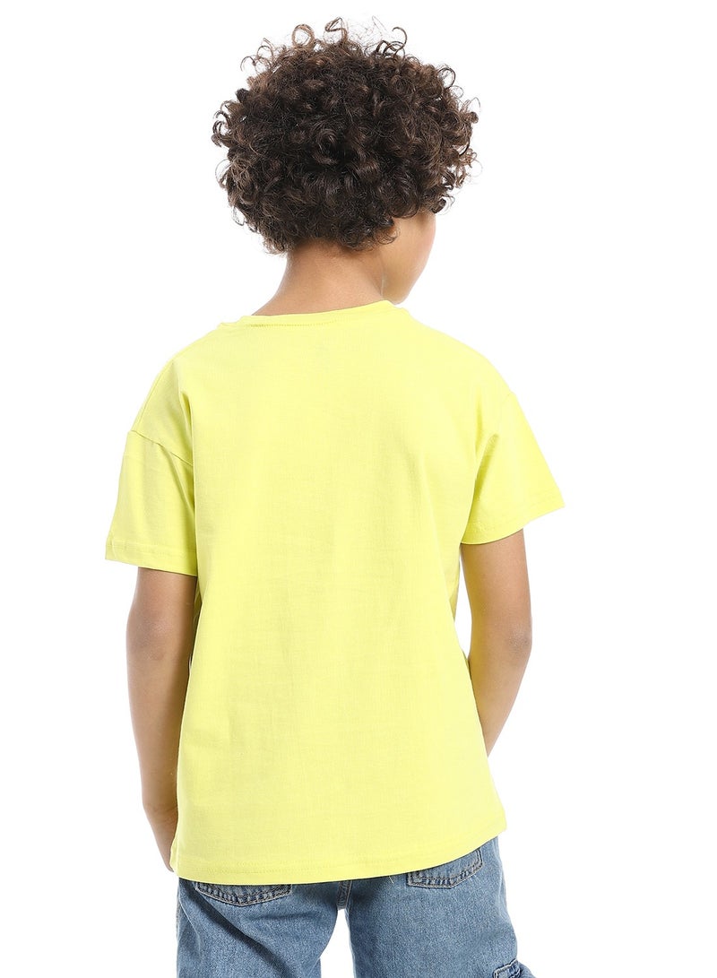 Andora Crew Neck Basic Boy's T-Shirt_Yellow - Image 3