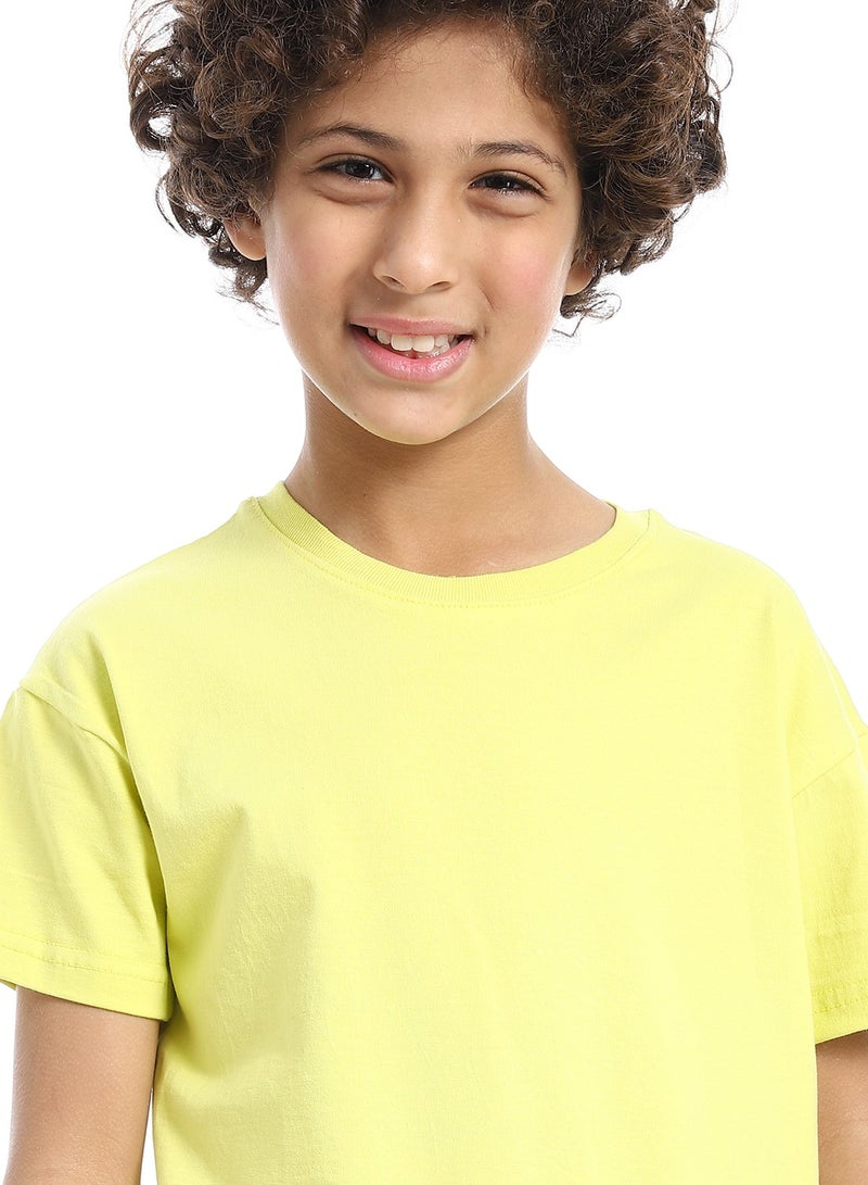Andora Crew Neck Basic Boy's T-Shirt_Yellow - Image 4