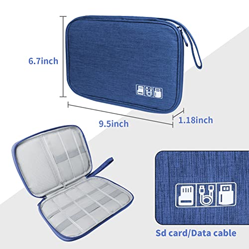 Lcsmaokin Electronics Travel Organizer,Portable Waterproof Electronic Travel Storage Bag for Small Charging Cord Storage,Charger,Small Electronics,SD Card etc,for Travel,Business -Navy Blue - Image 5