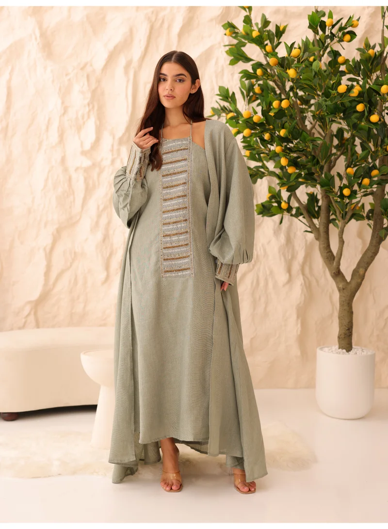 IKKXA 2 Piece Outfit Luxury Sequins Stripes Details