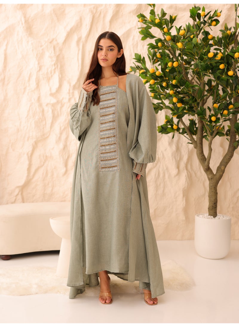 IKKXA 2 Piece Outfit Luxury Sequins Stripes Details - Image 1