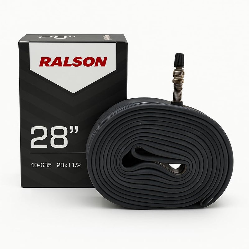 RALSON 28 Inch Bicycle Inner Tube 28x1-1/2 (40-635), 35mm DV Dunlop Valve – Heavy Duty Butyl Rubber Bike Tire Tube, Compatible with Road, Touring, Hybrid, City, Cruiser & Vintage Cycles - Image 1