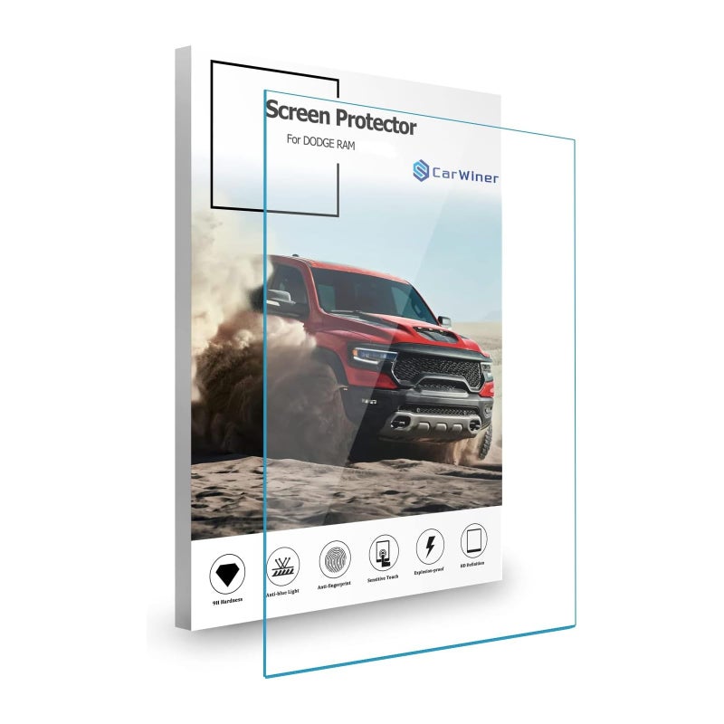 Carwiner Compatible with Dodge Ram HD Screen Protector 12 Inch 2019-2026 1500 2500 3500 Anti Glare Fingerprint Navigation Protection Tempered Glass Accessories (HD) - Image 5