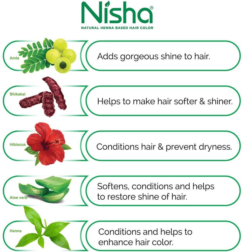 Nisha Natural Black Hair Color Dye Henna Based Black Dye Henna For Hair Men Women Hair Color Black Henna Powder Hair Color Dye Black Without Ammonia 10gm Pack of 10 - Image 5