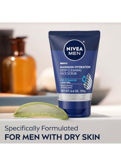 NIVEA MEN NIVEA MEN Maximum Hydration Deep Cleaning Face Scrub with Aloe Vera and Provitamin B5, Exfoliating Face Wash Cleanses Without Drying, 3 Pack of 4.4 Oz Tubes  - Image 5