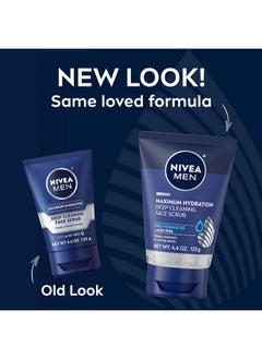 NIVEA MEN NIVEA MEN Maximum Hydration Deep Cleaning Face Scrub with Aloe Vera and Provitamin B5, Exfoliating Face Wash Cleanses Without Drying, 3 Pack of 4.4 Oz Tubes  - Image 2