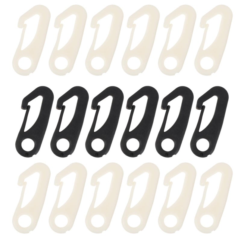 50pcs Snap Hooks 25 Black 25 White Plastic S Hooks for Outdoor Flags Travel Camping - Image 2