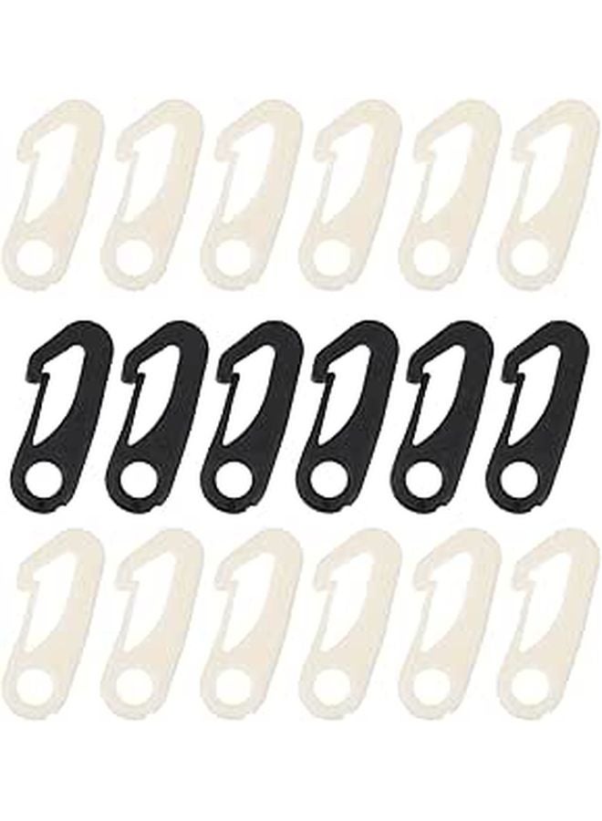 50pcs Snap Hooks 25 Black 25 White Plastic S Hooks for Outdoor Flags Travel Camping - Image 1