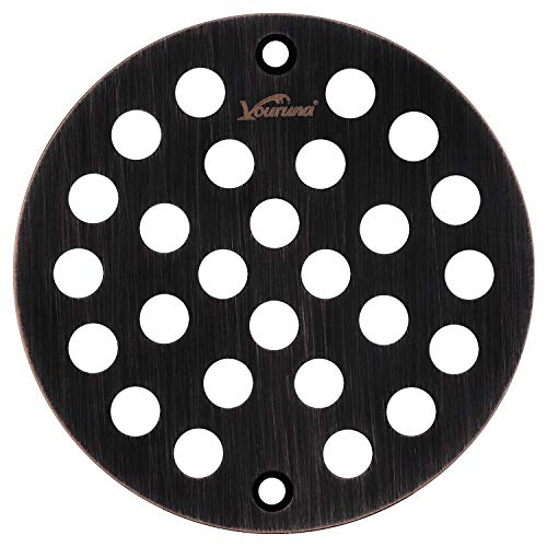 vouruna 4-Inch Screw-in Shower Strainer Drain Cover Replacement Floor Strainer (Oil Rubbed Bronze) (Isn't Black) - Image 1