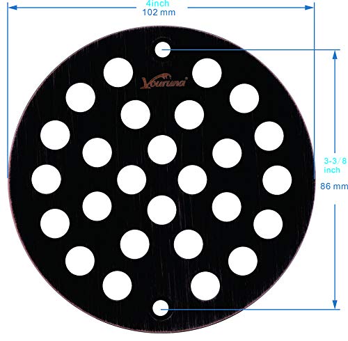 vouruna 4-Inch Screw-in Shower Strainer Drain Cover Replacement Floor Strainer (Oil Rubbed Bronze) (Isn't Black) - Image 2