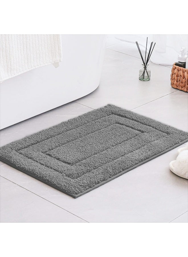 Bathroom Rug Mat, Non-Slip Bath Mat, Super Soft Absorbent Premium Bath Rug, Carpet for Floors,Bath Room, Tub, Shower,Machine Washable, 50 cm X 80 cm, Grey - Image 1