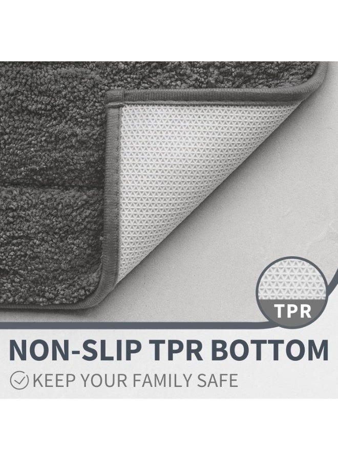 Bathroom Rug Mat, Non-Slip Bath Mat, Super Soft Absorbent Premium Bath Rug, Carpet for Floors,Bath Room, Tub, Shower,Machine Washable, 50 cm X 80 cm, Grey - Image 5