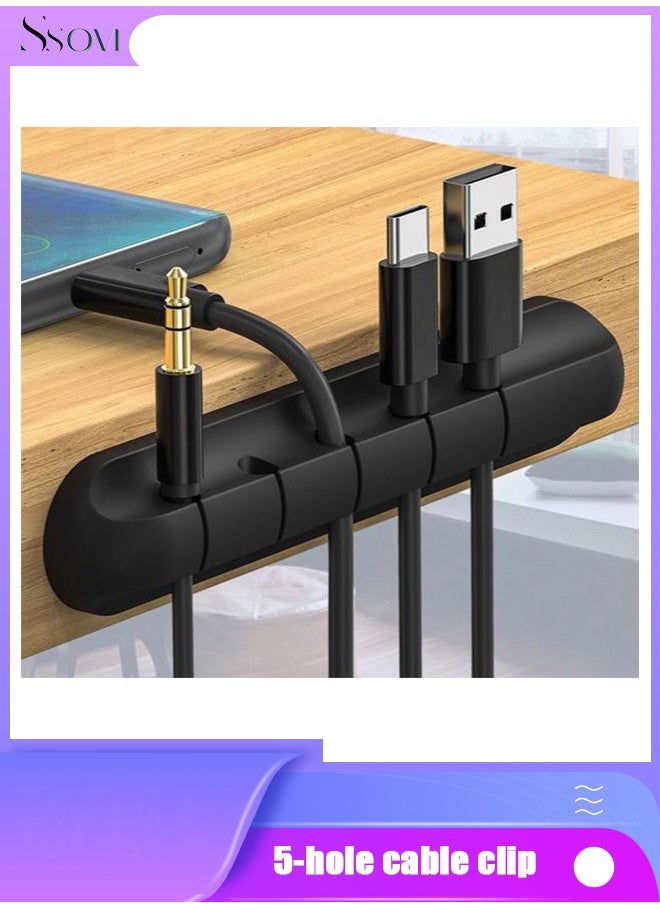 Ssovi (5 Slots) Wire Organizer, Cable Holder Clip, Cable Management USB Cable Power Cord Clip for Car, Home and Office  - Image 1