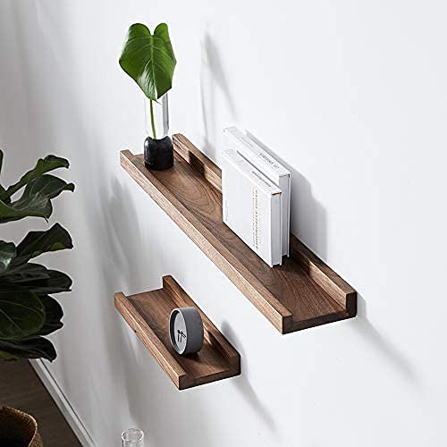 Vm decor Wall Shelf Modern Wood Floating Wall Shelf Decor Floating Shelves Wall Mounted Set of 4 for Bedroom Living Room Color Brown Size 100X14X5CM - Image 5