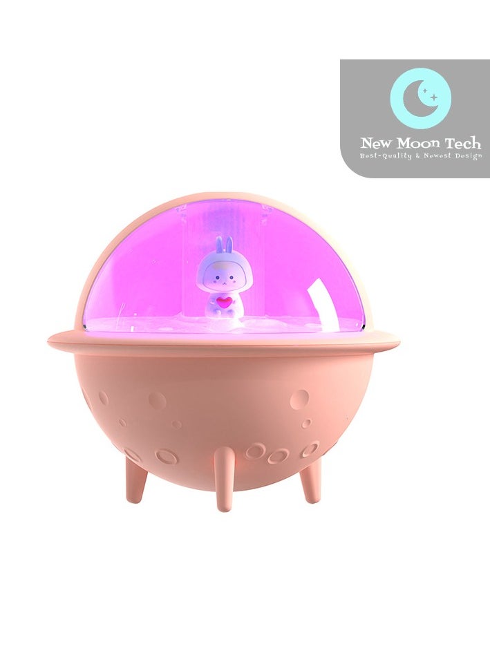 New Moon Tech Space Ball Series S113 mini Humidifier. mini Aromatherapy Machine. Atmosphere Light Humidifier Can Add Water Soluble Essential Oil. Pink.  - Image 1