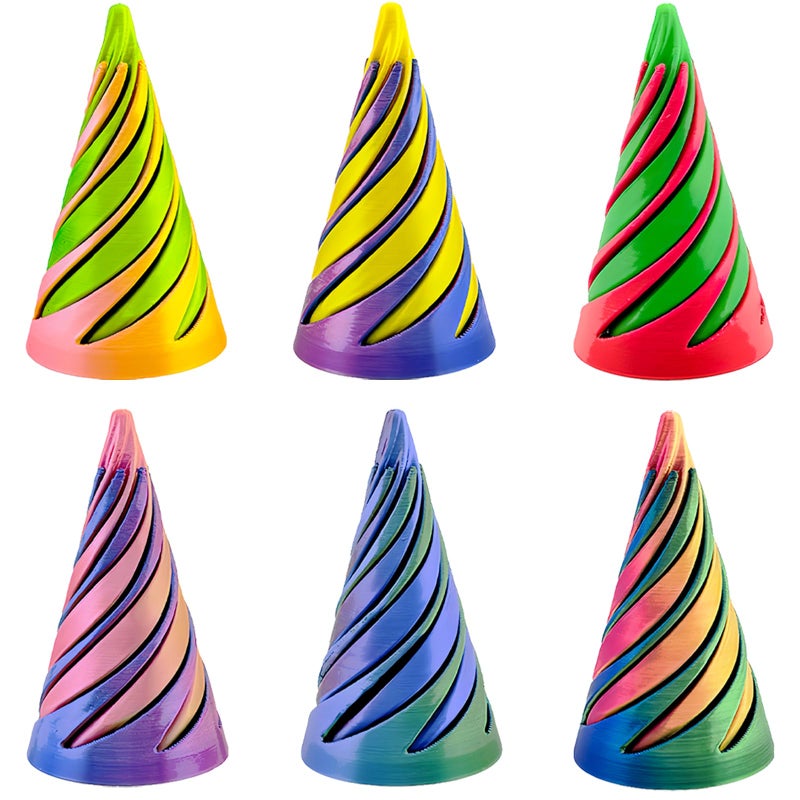 Lyzbbsoy 6Pcs Spiral Cone Fidget ToyImpossible Cone Impossible Pyramid Passthrough Toy3D Printed Spiral Cone Fidget ToyMini Vortex Thread Illusion Desktop Deco Souvenir Gift for Anxiety Relaxing - Image 3