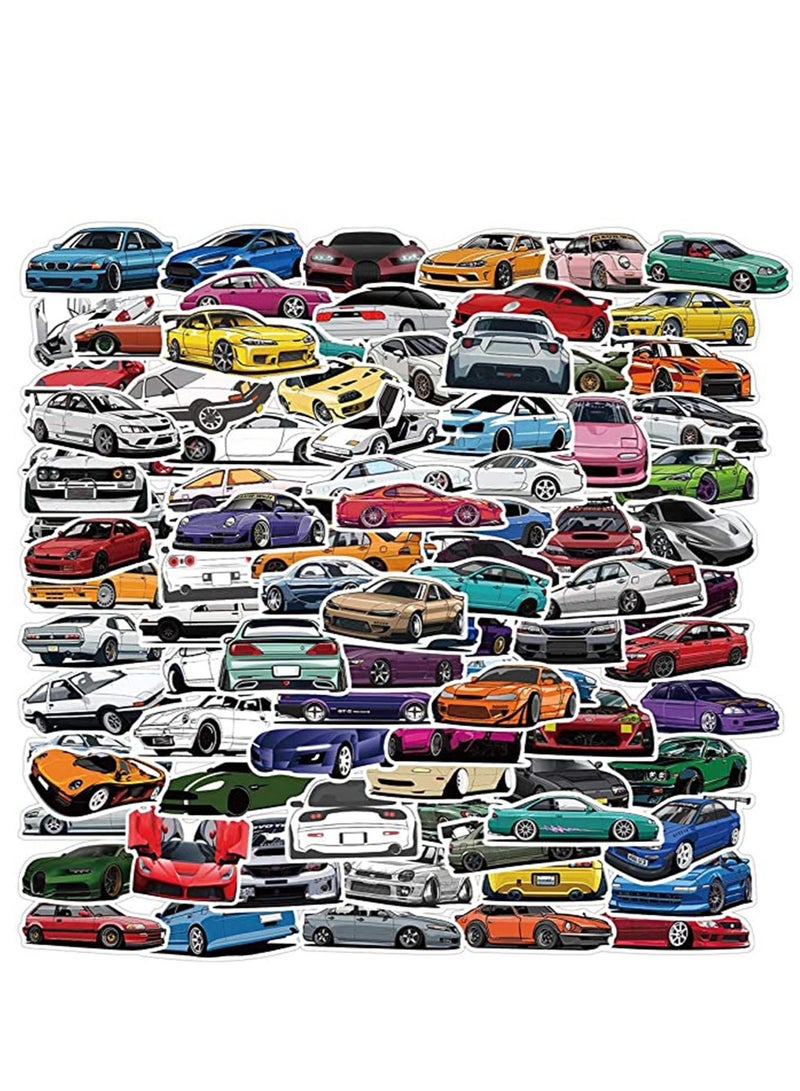 Excefore Sport Car Racing Stickers, 100Pcs JDM Sports Car Stickers Durable Racing Graffiti Decals for Laptop Computer Guitar Skateboard Water Bottles Phone Motorcycle Vinyl Stickers for Teens Adults  - Image 1