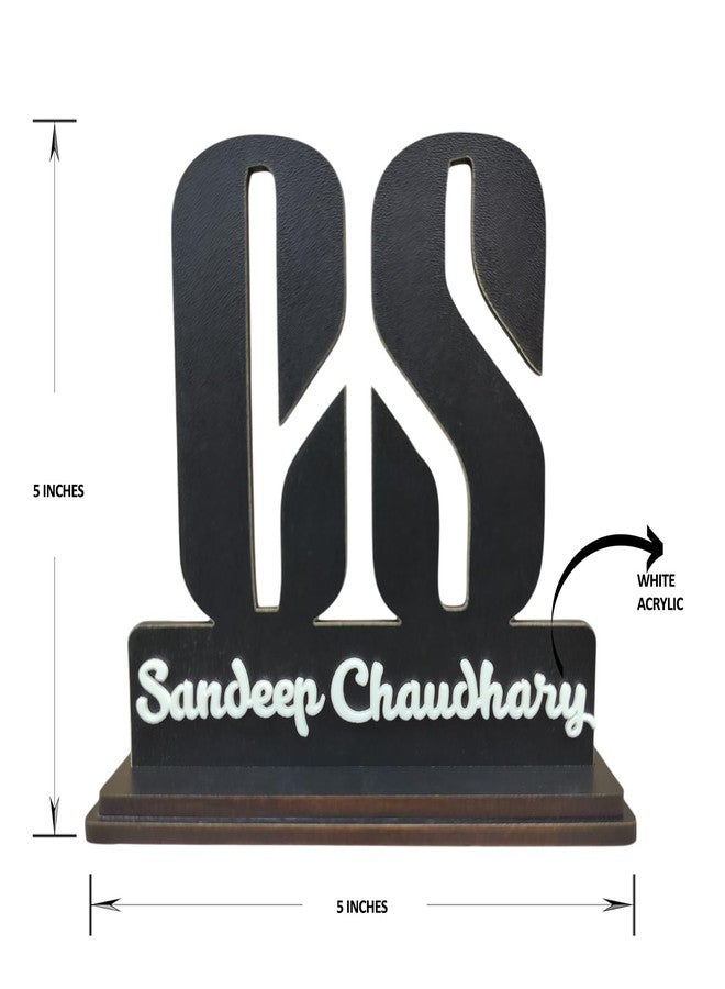 Taxton Personalized Company Secretary (CS) Logo Nameplate – Office Tabletop Decor – Custom Acrylic Nameplate with White Acrylic Lettering – Professional Desk Sign for CS (Black) - Image 2