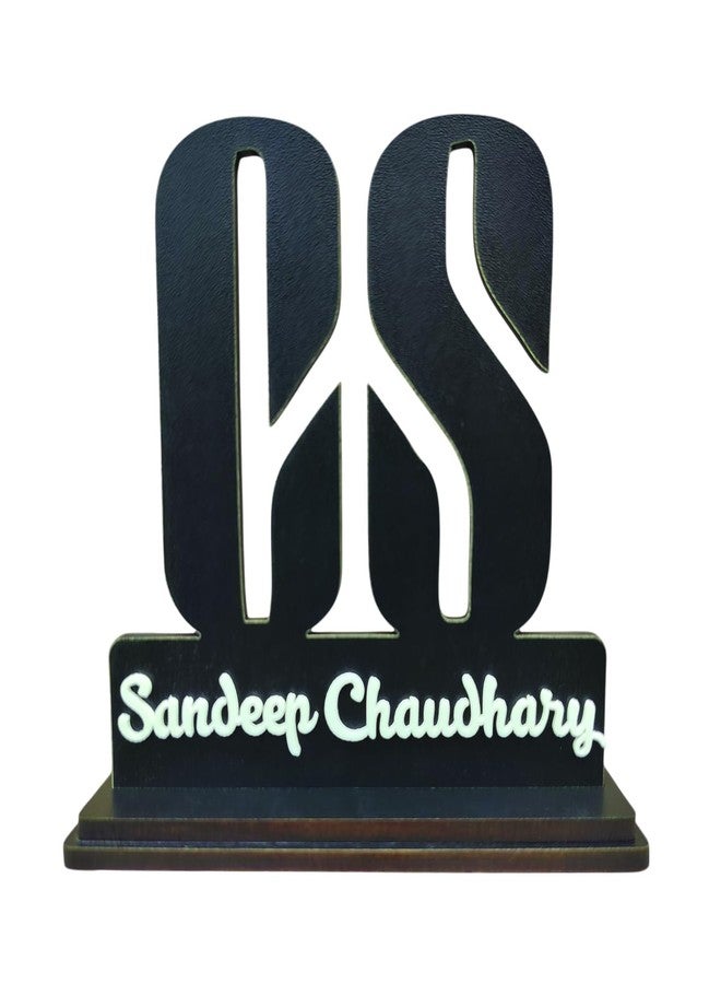 Taxton Personalized Company Secretary (CS) Logo Nameplate – Office Tabletop Decor – Custom Acrylic Nameplate with White Acrylic Lettering – Professional Desk Sign for CS (Black) - Image 1