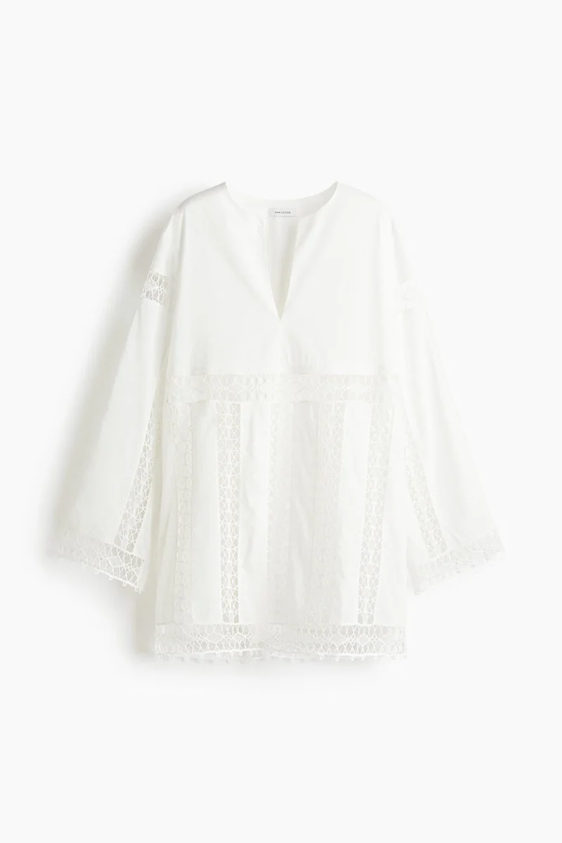 H&M Lace-inset cotton dress