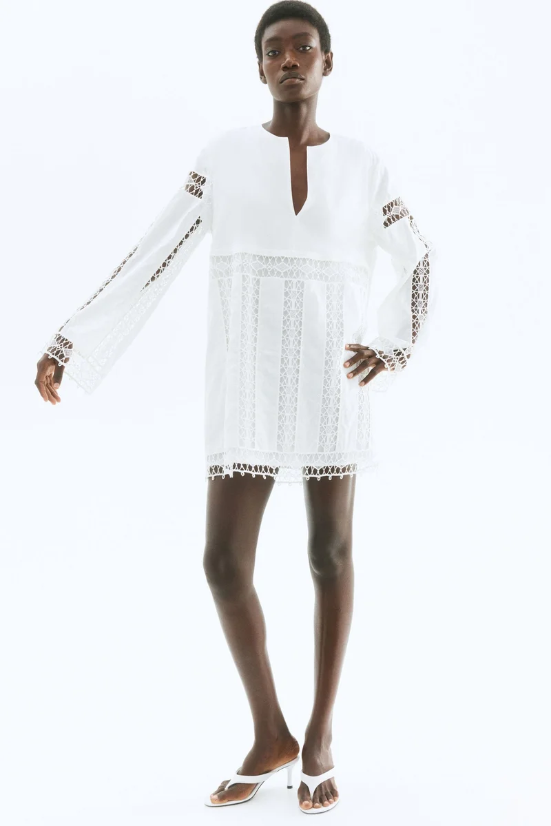 H&M Lace-inset cotton dress
