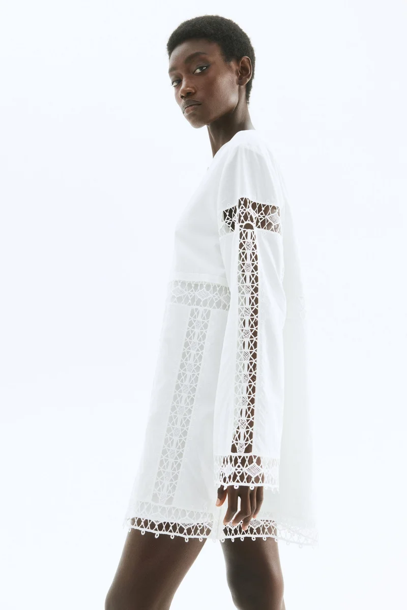 H&M Lace-inset cotton dress