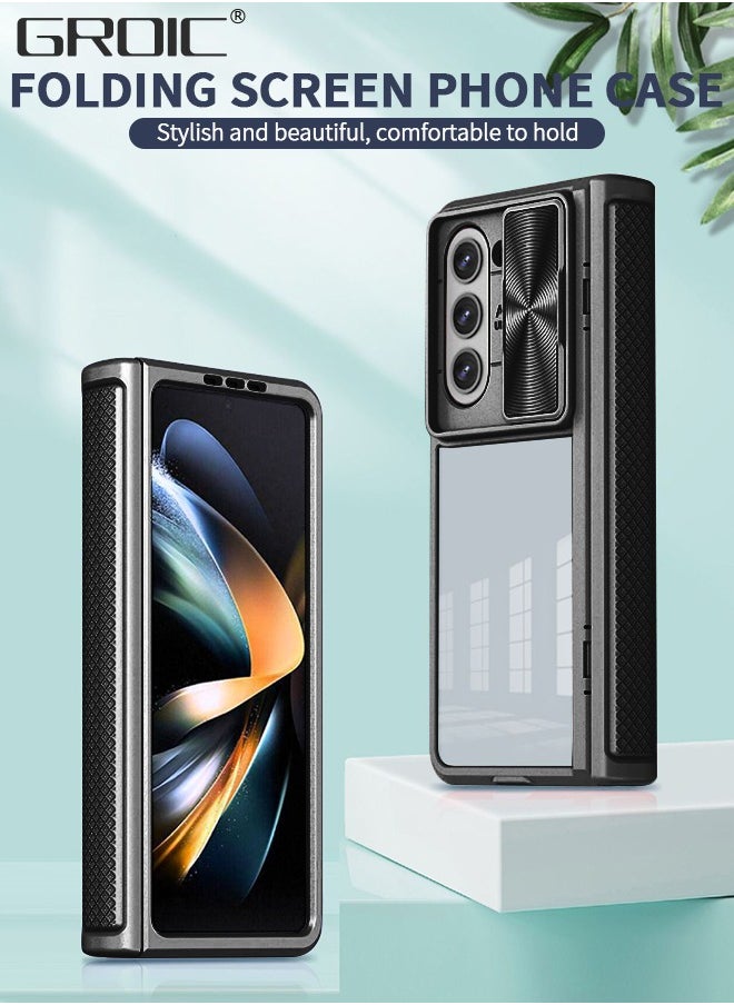 GROIC Compatible Samsung Galaxy Z Fold 5 Case, Lens Protection Phone Case, Lens Slide Cover Collision Avoidance Phone Cover,Shockproof Phone Shell for Galaxy Z Fold 5  - Image 2
