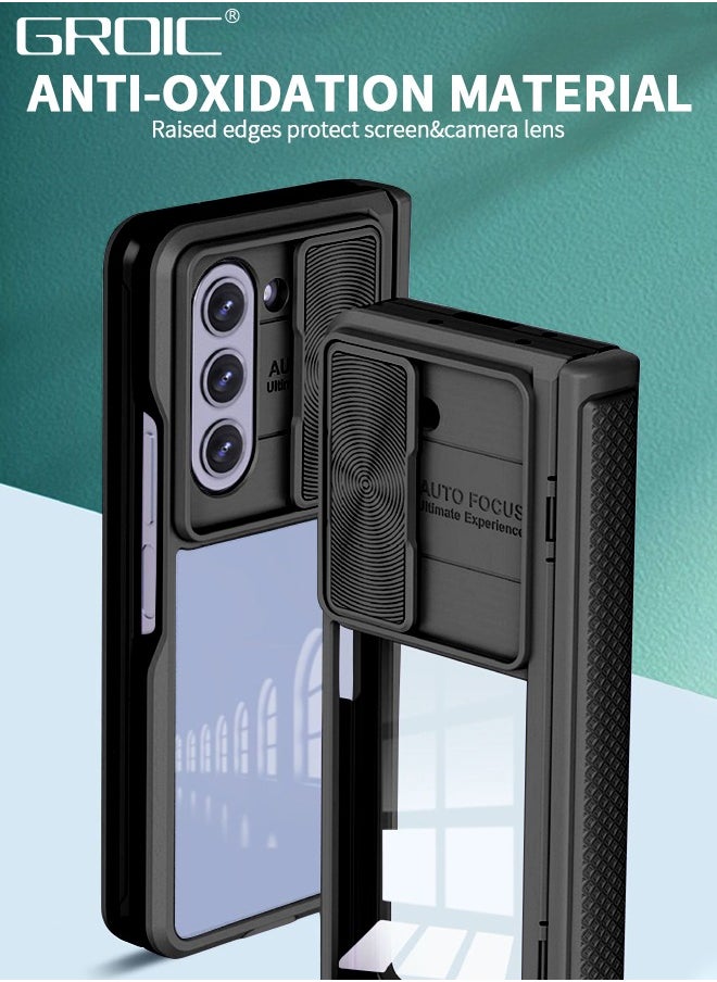 GROIC Compatible Samsung Galaxy Z Fold 5 Case, Lens Protection Phone Case, Lens Slide Cover Collision Avoidance Phone Cover,Shockproof Phone Shell for Galaxy Z Fold 5  - Image 4