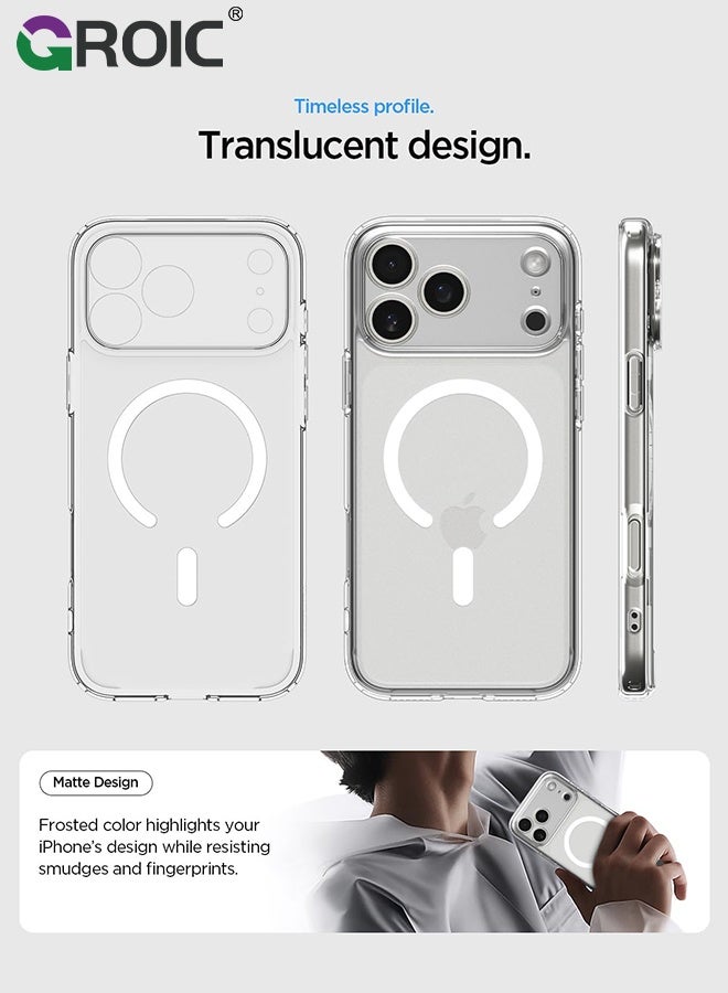 GROIC For iPhone 17 Pro Max Case,Clear Magnetic Transparent Phone Case,Drop Protection Rugged Shockproof Protective Cell Phone Cover,Magnetic Phone Shell for iPhone 17 Pro Max 6.9 inch - Image 3
