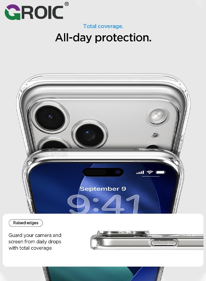 GROIC For iPhone 17 Pro Max Case,Clear Magnetic Transparent Phone Case,Drop Protection Rugged Shockproof Protective Cell Phone Cover,Magnetic Phone Shell for iPhone 17 Pro Max 6.9 inch - Image 4