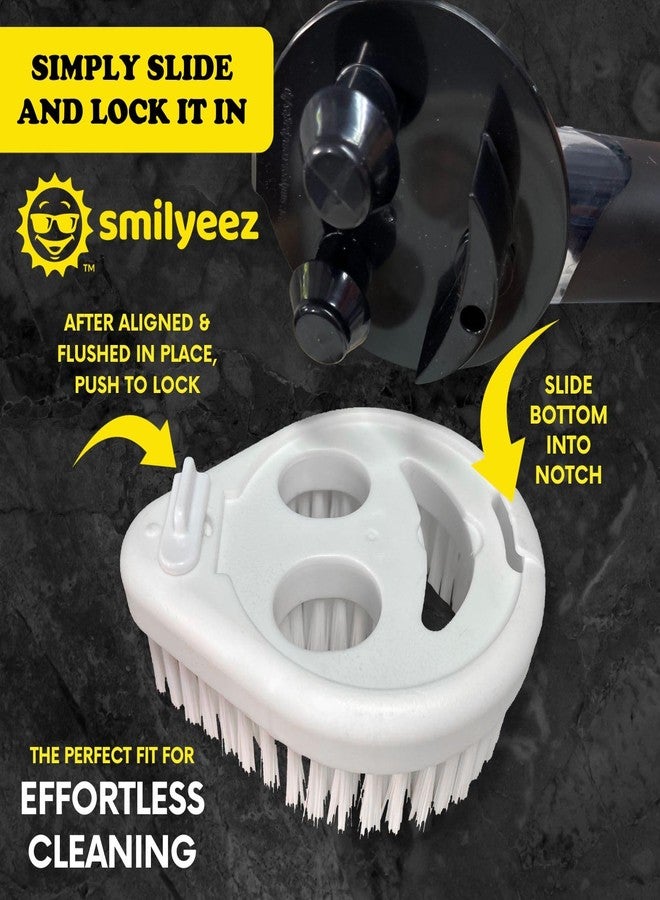 Smilyeez المقبض المبتسم الأصلي مع توزيع الصابون لأسفنجات سكراب دادي وفرشاة سكراب ثقيلة على شكل دمعة (مجموعة - سوداء) - Image 4