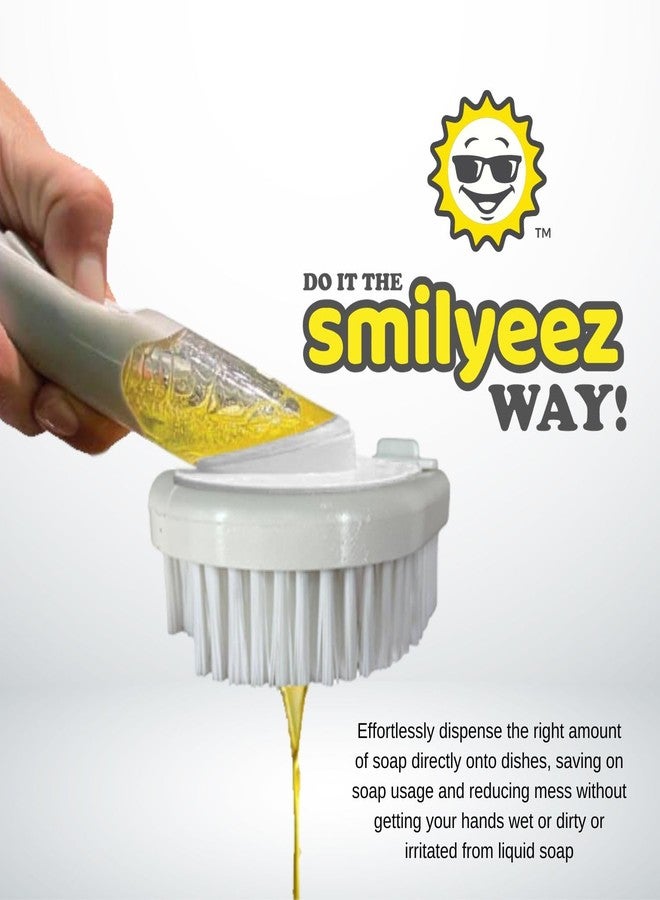 Smilyeez المقبض المبتسم الأصلي مع توزيع الصابون لأسفنجات سكراب دادي وفرشاة سكراب ثقيلة على شكل دمعة (مجموعة - سوداء) - Image 5