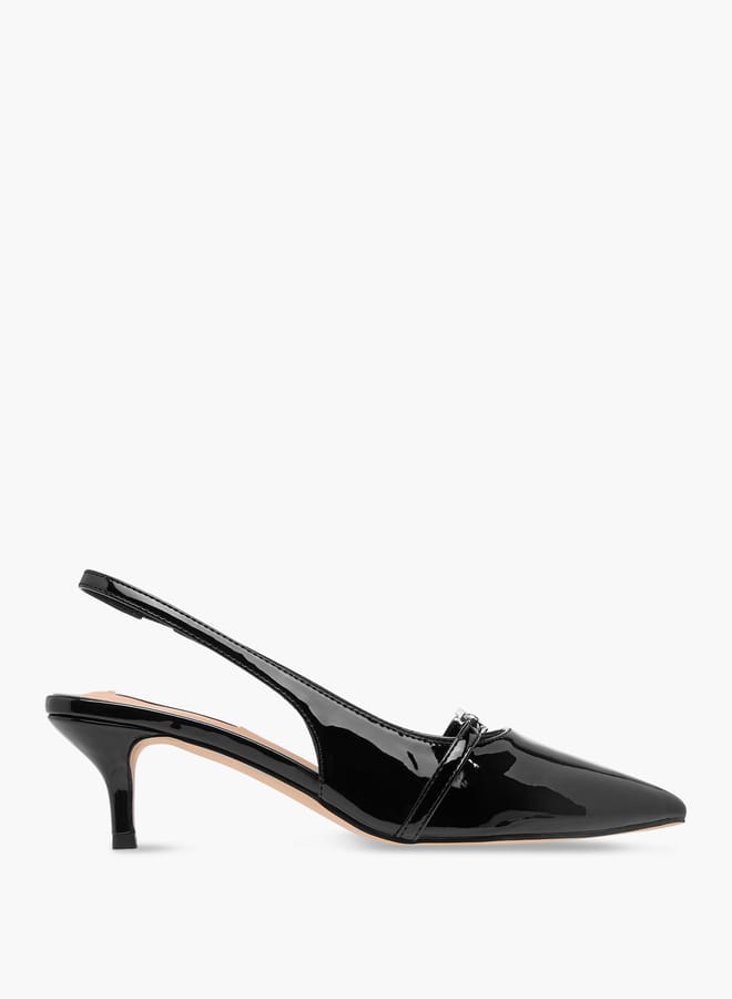 ELLE Women's Logo Accent Slingback Shoes with Stiletto Heels - Image 1