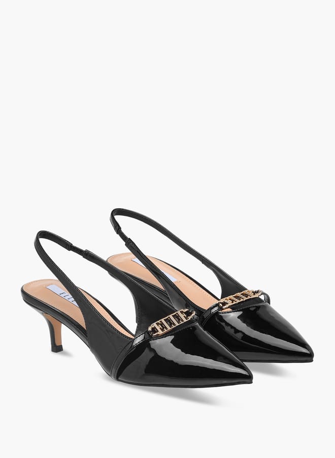 ELLE Women's Logo Accent Slingback Shoes with Stiletto Heels - Image 3